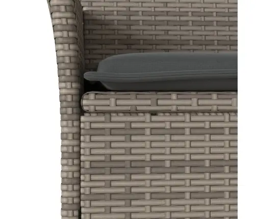 3-Osaline Aiamööbli Komplekt Patjadega, Hall, Polürotang/Klaas