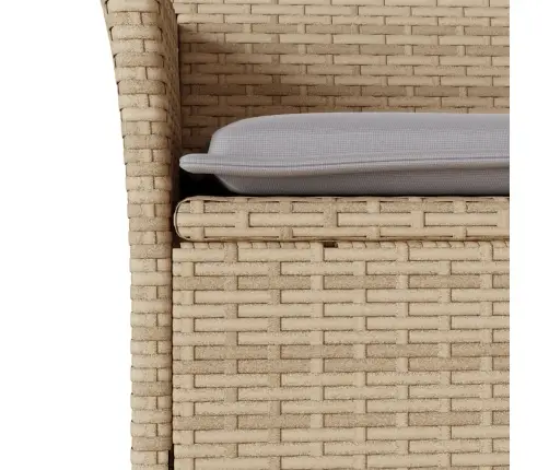 5-Daļīgs Dārza Mēbeļu Komplekts, Matrači, Bēša Pe Rotangpalma Vidaxl