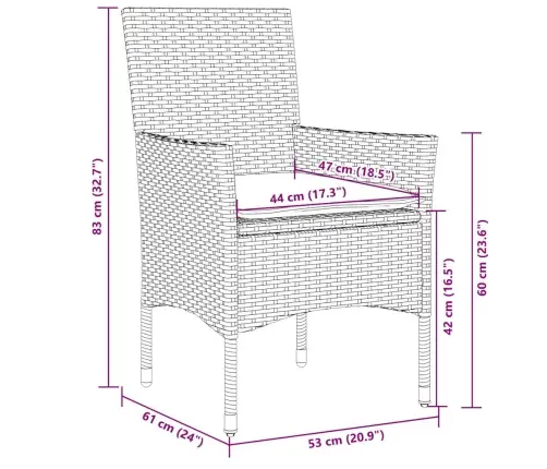 Sodo Komplektas, 3 Dalių, Šviesiai Pilkas, Poliratanas/Stiklas