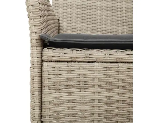 Sodo Komplektas, 9 Dalių, Šviesiai Pilkas, Poliratanas/Stiklas