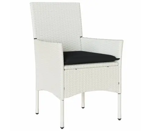 Sodo Komplektas, 3 Dalių, Baltas, Poliratanas Ir Stiklas