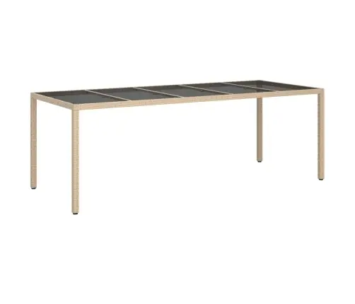 9-Osaline Aiamööbli Komplekt Patjadega, Beež, Polürotang/Klaas