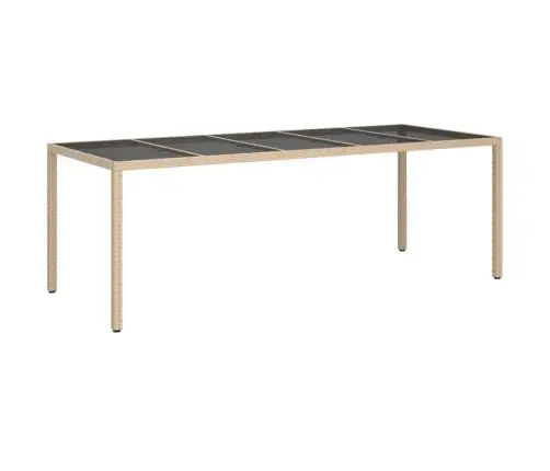 9-Osaline Aiamööbli Komplekt Patjadega, Beež, Polürotang/Klaas