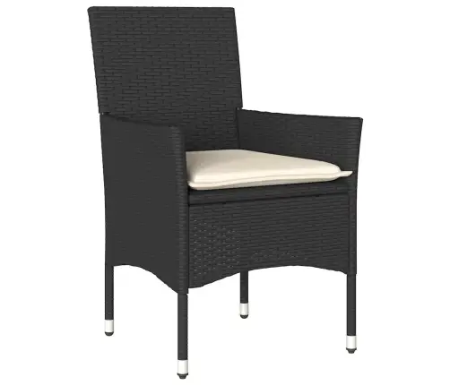 5-Daļīgs Dārza Mēbeļu Komplekts, Matrači, Melna Pe Rotangpalma Vidaxl