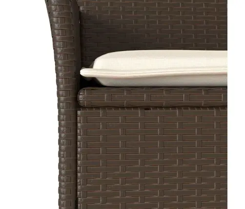 3-Daļīgs Dārza Mēbeļu Komplekts, Matrači, Brūna Pe Rotangpalma Vidaxl