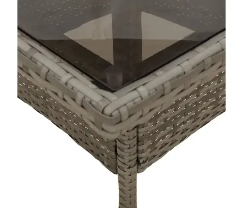 5-Osaline Aiamööbli Komplekt Patjadega, Hall, Polürotang/Klaas