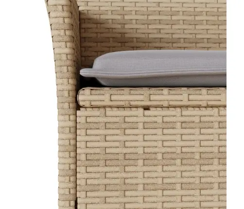 3-Osaline Aiamööbli Komplekt Patjadega, Beež, Polürotang/Klaas