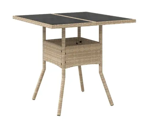 5-Osaline Aiamööbli Komplekt Patjadega, Beež, Polürotang/Klaas