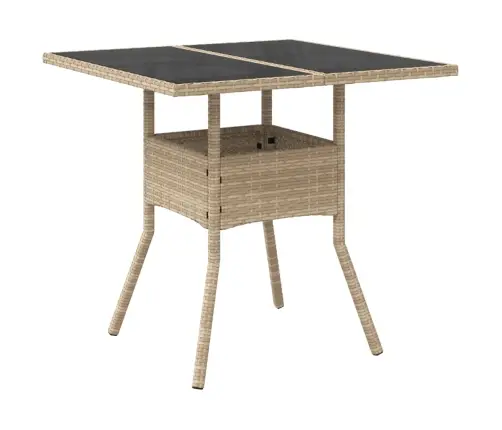 3-Daļīgs Dārza Mēbeļu Komplekts, Matrači, Bēša Pe Rotangpalma Vidaxl