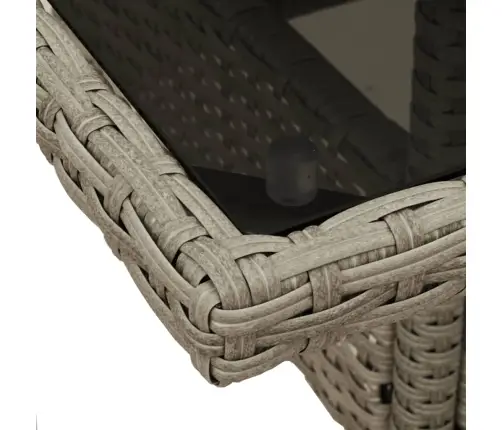 5-Osaline Aiamööbli Komplekt Patjadega, Hall, Polürotang/Klaas