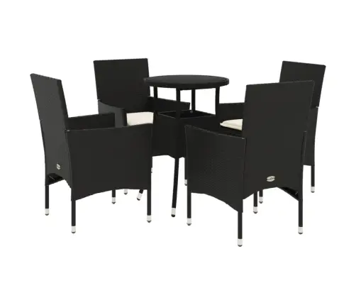 Sodo Komplektas, 5 Dalių, Juodas, Poliratanas Ir Stiklas