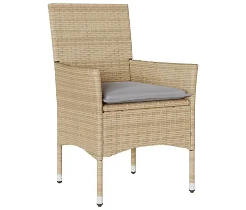 3-Daļīgs Dārza Mēbeļu Komplekts, Matrači, Bēša Pe Rotangpalma Vidaxl 3-Daļīgs Dārza Mēbeļu Komplekts, Matrači, Bēša Pe Rotangpalma Vidaxl