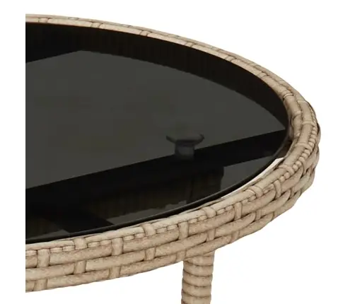 5-Osaline Aiamööbli Komplekt Patjadega, Beež, Polürotang/Klaas