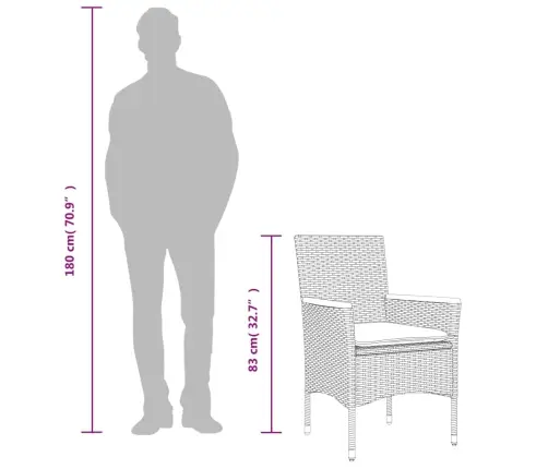 5-Daļīgs Dārza Mēbeļu Komplekts, Matrači, Bēša Pe Rotangpalma Vidaxl