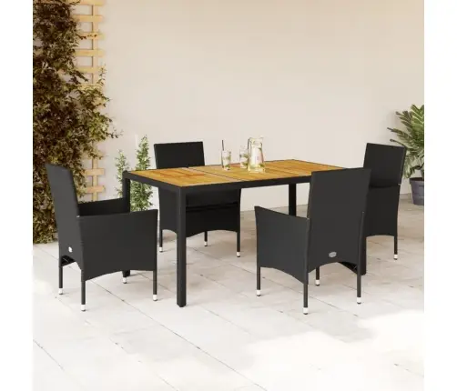 5-Daļīgs Dārza Mēbeļu Komplekts, Matrači, Melna Pe Rotangpalma Vidaxl