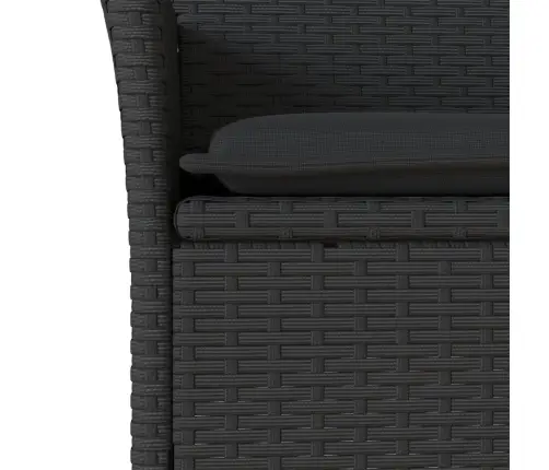9-Osaline Aiamööblikomplekt Patjadega, Must, Pe-Rotang/Akaatsia