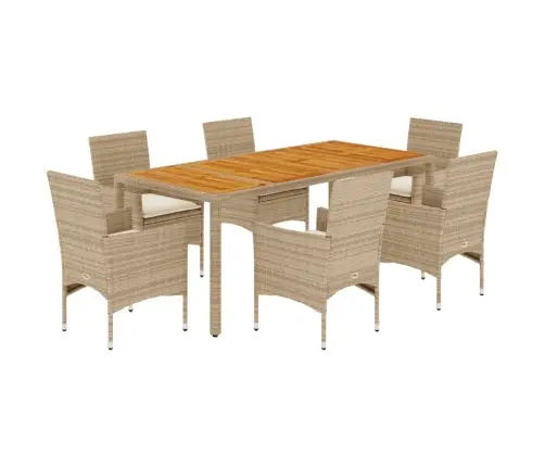 Sodo Komplektas, 7 Dalių, Smėlio, Poliratanas Ir Akacija