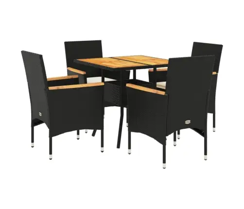 Sodo Komplektas, 5 Dalių, Juodas, Poliratanas Ir Akacija