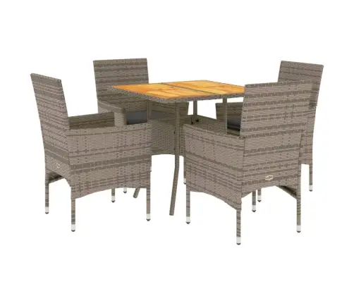 Sodo Komplektas, 5 Dalių, Pilkas, Poliratanas Ir Akacija