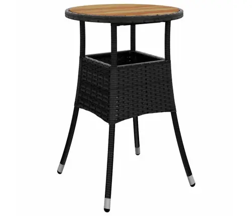 Sodo Komplektas, 5 Dalių, Juodas, Poliratanas Ir Akacija