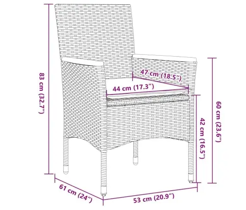 Sodo Komplektas, 5 Dalių, Juodas, Poliratanas Ir Akacija