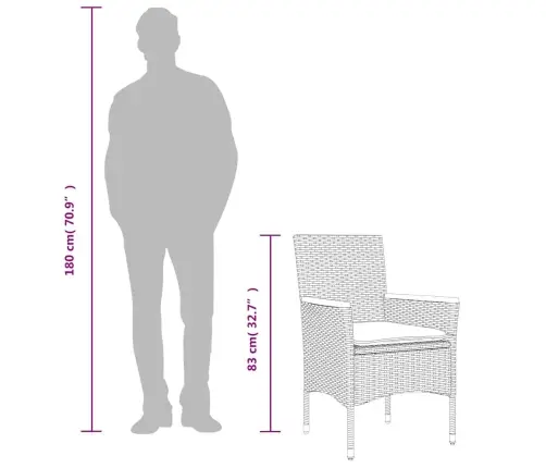 Sodo Komplektas, 5 Dalių, Juodas, Poliratanas Ir Akacija