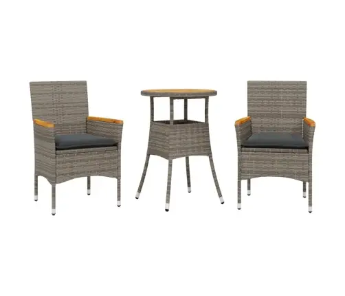 Sodo Komplektas, 3 Dalių, Pilkas, Poliratanas Ir Akacija