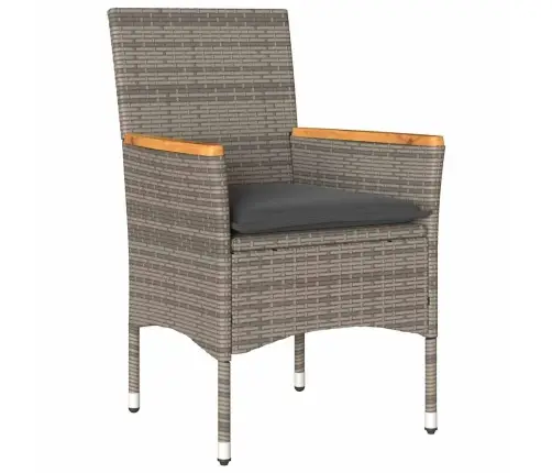 5-Osaline Aiamööblikomplekt Patjadega, Hall, Pe-Rotang/Akaatsia