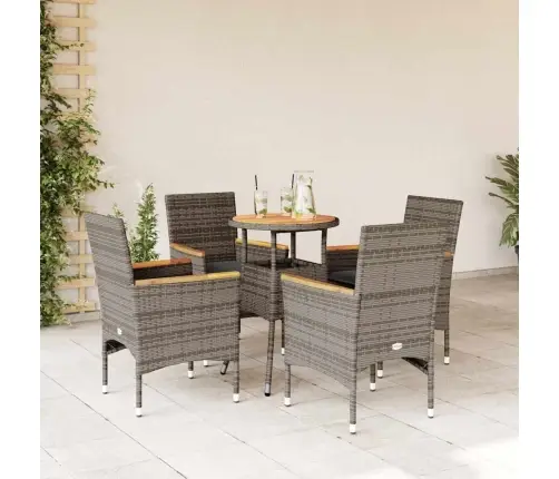 5-Osaline Aiamööblikomplekt Patjadega, Hall, Pe-Rotang/Akaatsia