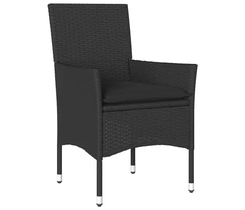 5-Daļīgs Dārza Mēbeļu Komplekts, Matrači, Melna Pe Rotangpalma Vidaxl