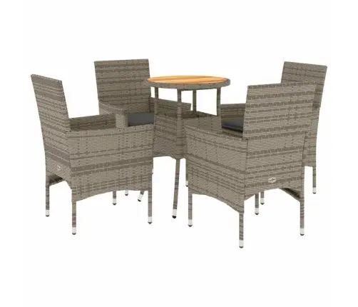 5-Osaline Aiamööblikomplekt Patjadega, Hall, Pe-Rotang/Akaatsia