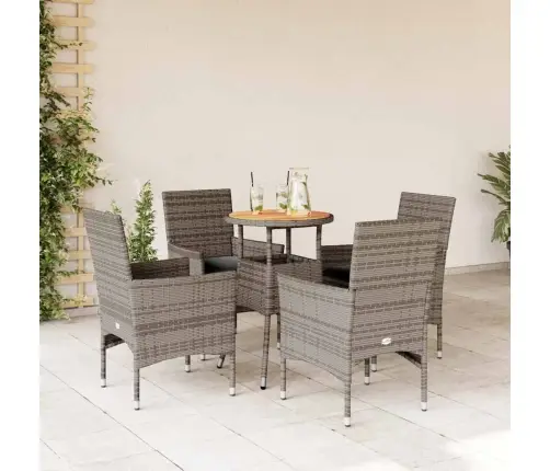 5-Osaline Aiamööblikomplekt Patjadega, Hall, Pe-Rotang/Akaatsia