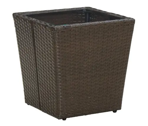 3-Daļīgs Bistro Mēbeļu Komplekts, Matrači, Brūna Pe Rotangpalma Vidaxl