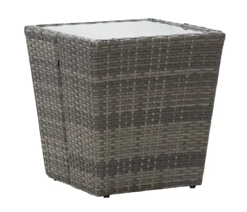 3-Osaline Bistrookomplekt Patjadega, Hall, Polürotang Ja Klaas