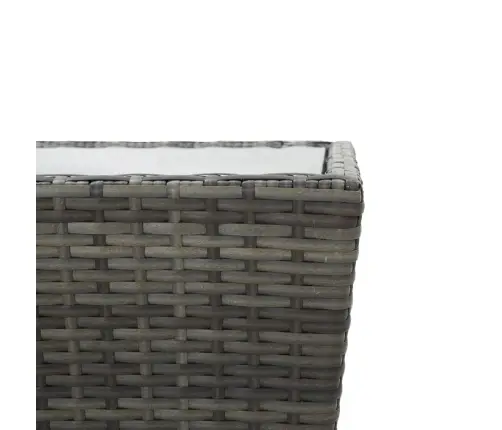 3-Osaline Bistrookomplekt Patjadega, Hall, Polürotang Ja Klaas