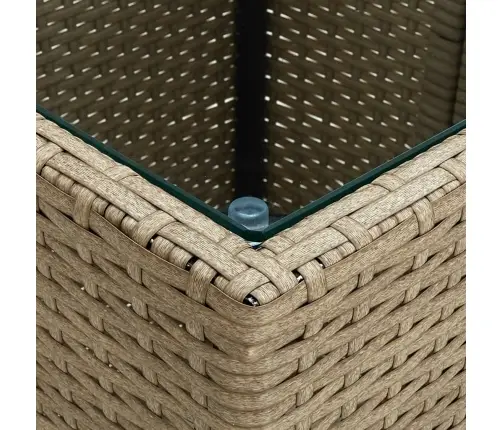 3-Daļīgs Bistro Mēbeļu Komplekts, Matrači, Bēša Pe Rotangpalma Vidaxl