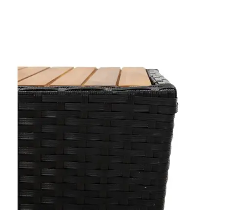 3-Osaline Bistrookomplekt Patjadega, Must, Polürotang Ja Klaas