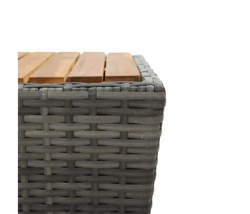 3-Daļīgs Bistro Mēbeļu Komplekts, Matrači,Pelēka Pe Rotangpalma Vidaxl