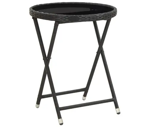 3-Osaline Bistrookomplekt Patjadega, Must, Polürotang Ja Klaas