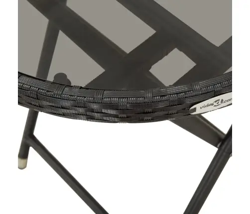 3-Osaline Bistrookomplekt Patjadega, Must, Polürotang Ja Klaas