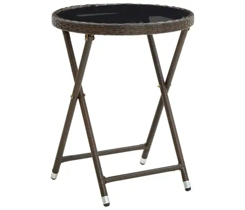 3-Daļīgs Bistro Mēbeļu Komplekts, Matrači, Brūna Pe Rotangpalma Vidaxl