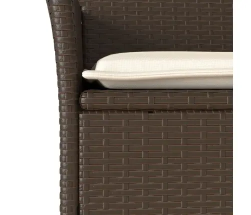 3-Daļīgs Bistro Mēbeļu Komplekts, Matrači, Brūna Pe Rotangpalma Vidaxl