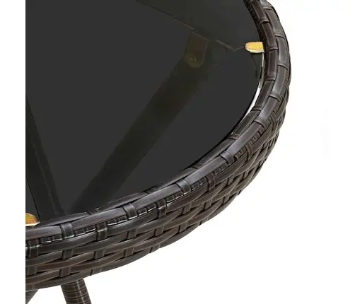 3-Daļīgs Bistro Mēbeļu Komplekts, Matrači, Brūna Pe Rotangpalma Vidaxl