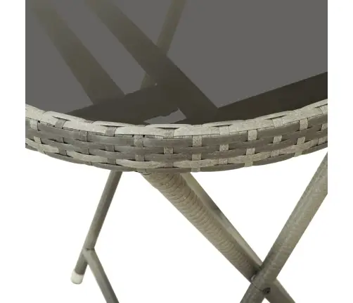 3-Osaline Bistrookomplekt Patjadega, Hall, Polürotang Ja Klaas