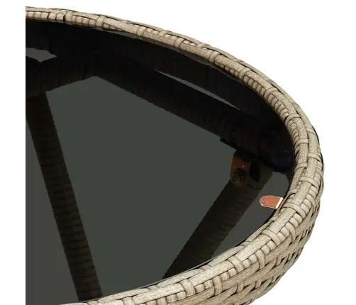 3-Daļīgs Bistro Mēbeļu Komplekts, Matrači, Bēša Pe Rotangpalma Vidaxl