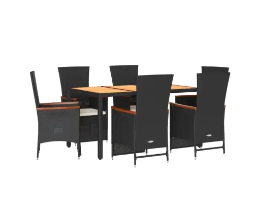 7-Daļīgs Dārza Mēbeļu Komplekts Ar Matračiem, Pe Rotangpalma Vidaxl