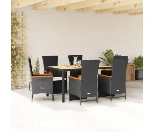 7-Daļīgs Dārza Mēbeļu Komplekts Ar Matračiem, Pe Rotangpalma Vidaxl