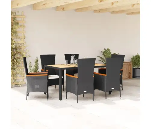 7-Daļīgs Dārza Mēbeļu Komplekts Ar Matračiem, Pe Rotangpalma Vidaxl