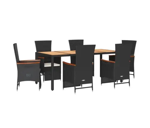 7-Daļīgs Dārza Mēbeļu Komplekts Ar Matračiem, Pe Rotangpalma Vidaxl