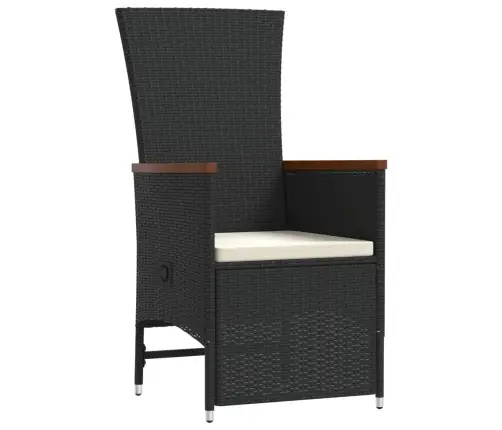 9-Daļīgs Dārza Mēbeļu Komplekts, Matrači, Melns, Pe Rotangpalma Vidaxl